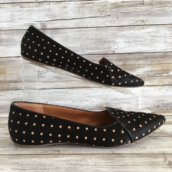Dolce Vita Shoes - Dolce Vita Black Polka Dot Calk Hair Ballet Flats.